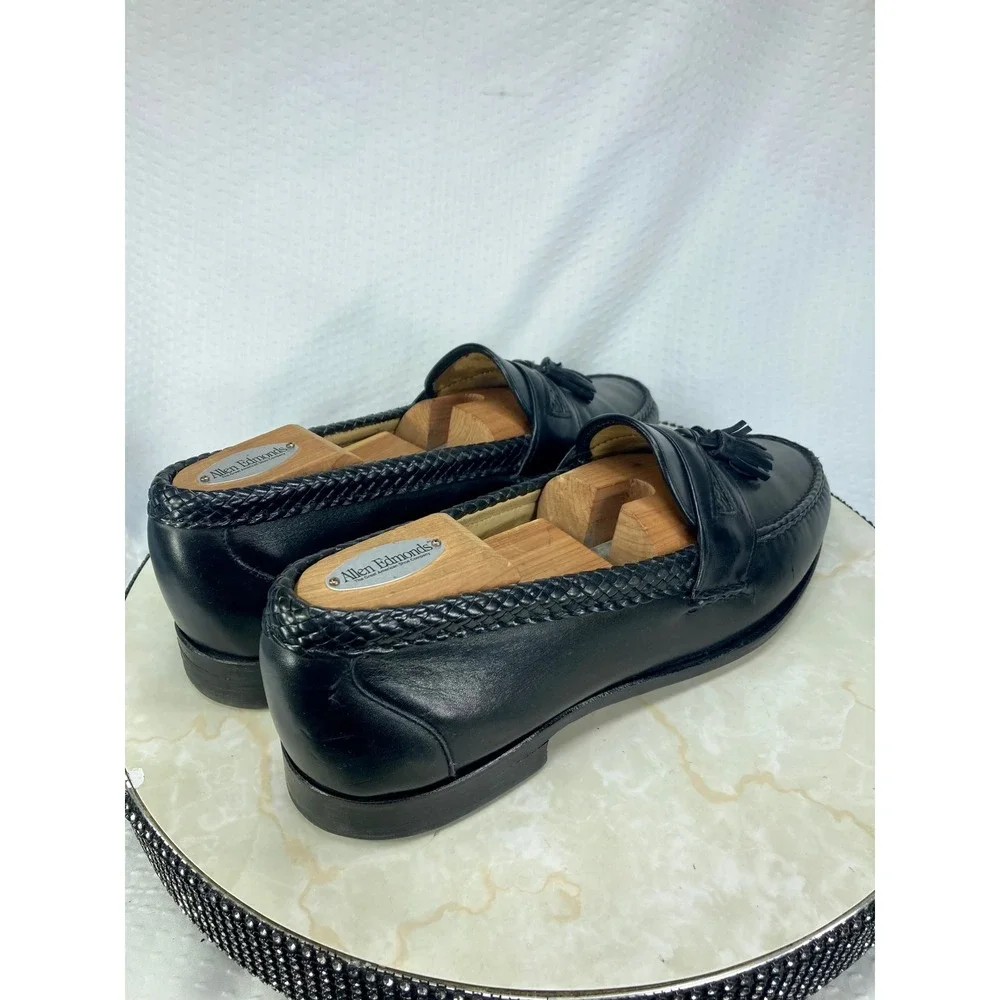 Allen Edmonds Maxfield Braided Tassel Loafers Men 11 Black Leather Classic Shoes